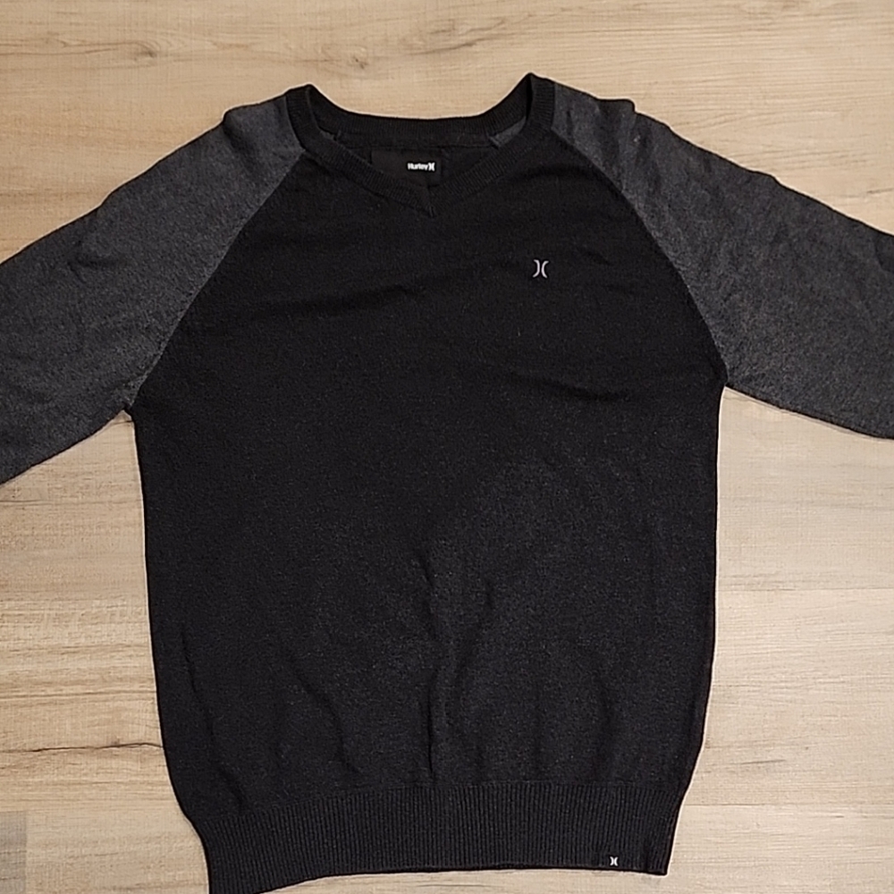 Men's Hurley Black and Gray Sweater